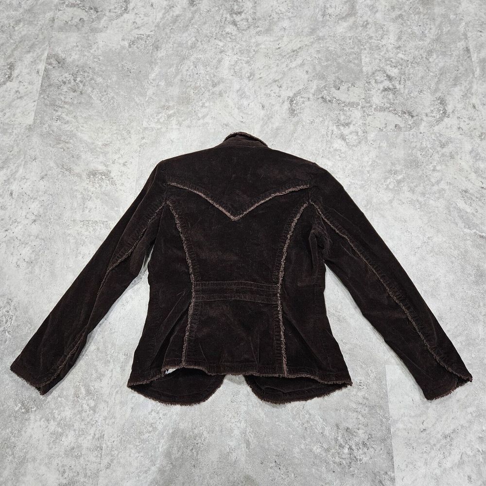 Vintage Y2k Kitkit Jeans Embroidered Brown Corduroy Jacket Shabby Chic Medium - Picture 16 of 16